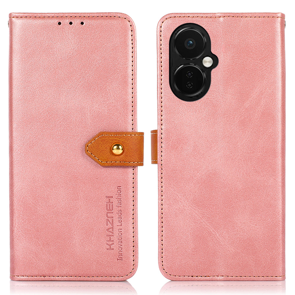 KHAZNEH For OnePlus Nord CE 3 Lite 5G Nord N30 5G Cowhide Texture Cell Phone Case PU Leather Gold Buckle Stand Wallet Cover KHAZNEH For OnePlus Nord CE 3 Lite 5G Nord N30 5G Cowhide Texture Cell Phone Case PU Leather Gold Buckle Stand Wallet Cover